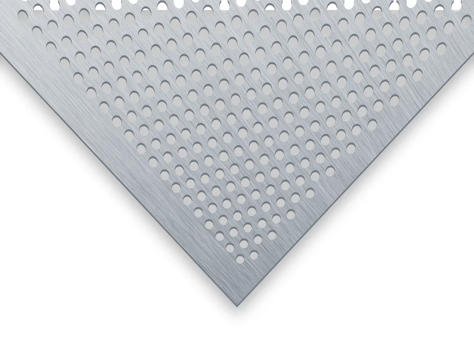 Edelstahl V2A Lochblech mit Lochbild Rv 3-5, Nahansicht